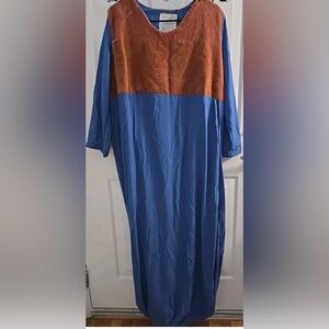 Blue and Brown Women's Dress Vintage Daniel Jasiak